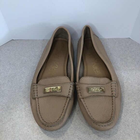 Calvin Klein - Leta Women's Leather Moccasin Size 8.5 Bone Color - Picture 2 of 6